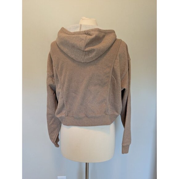 Nike Womens Cropped Training Hoodie Medium Brown Casual Sweatshirt Athletic - Picture 2 of 4